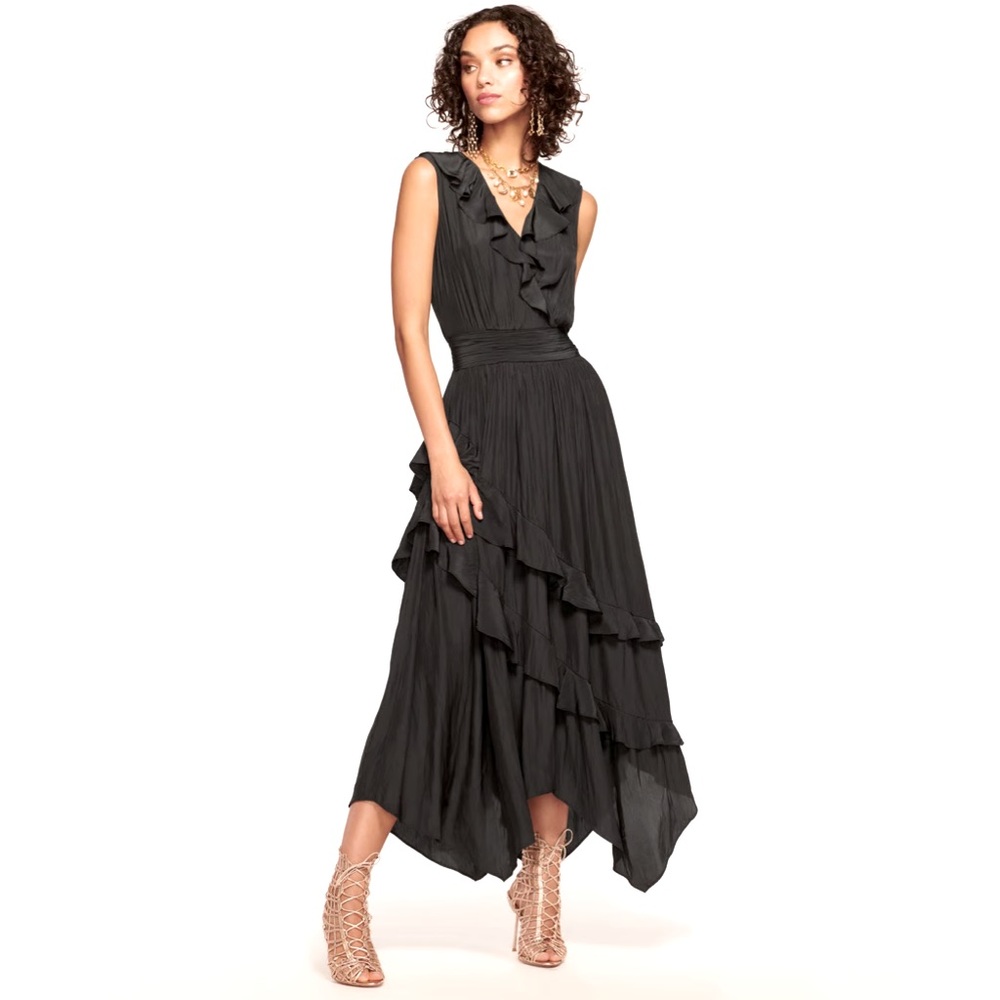 Ramy Brook 🖤 Hadlee Ruffled Midi Dress